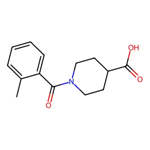 1-(2-methylbenzoyl)piperidine-4-carboxylic acid structure