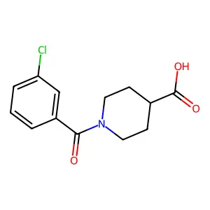1-(3-chlorobenzoyl)piperidine-4-carboxylic acid structure