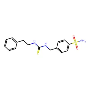 1-(2-phenylethyl)-3-[(4-sulfamoylphenyl)methyl]thiourea structure