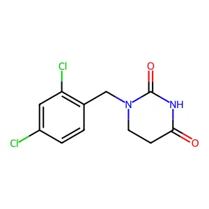 1-[(2,4-dichlorophenyl)methyl]-1,3-diazinane-2,4-dione structure