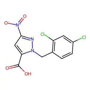 1-(2,4-dichlorobenzyl)-3-nitro-1H-pyrazole-5-carboxylic acid structure