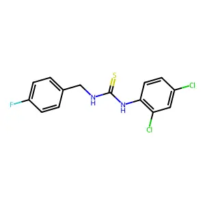 1-(2,4-dichlorophenyl)-3-(4-fluorobenzyl)thiourea structure