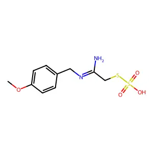 1-[[(1-amino-2-sulfosulfanylethylidene)amino]methyl]-4-methoxybenzene structure