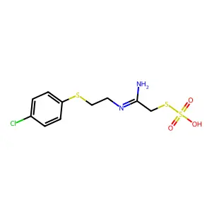 1-[2-[(1-amino-2-sulfosulfanylethylidene)amino]ethylsulfanyl]-4-chlorobenzene structure