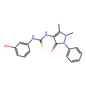 1-(1,5-dimethyl-3-oxo-2-phenylpyrazol-4-yl)-3-(3-hydroxyphenyl)thiourea structure