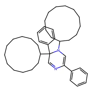 1,2-di(cyclododecyl)-2,5-diphenylpyrazine structure