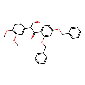 3-[2,4-bis(phenylmethoxy)phenyl]-2-(3,4-dimethoxyphenyl)-3-oxopropanal structure