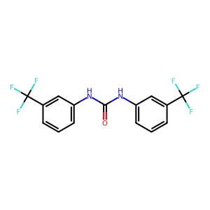 1,3-bis[3-(trifluoromethyl)phenyl]urea structure