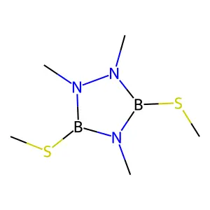 1,2,4-trimethyl-3,5-bis(methylsulfanyl)-1,2,4,3,5-triazadiborolidine structure