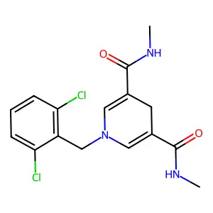 1-[(2,6-dichlorophenyl)methyl]-3-N,5-N-dimethyl-4H-pyridine-3,5-dicarboxamide structure