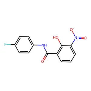 Salicylanilide, 4'-fluoro-3-nitro- structure