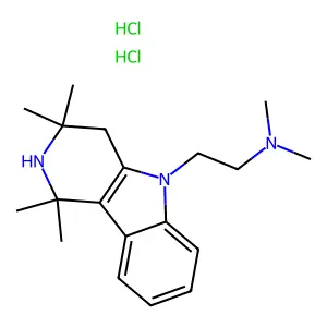 1,2,3,4-Tetrahydro-N,N,1,1,3,3-hexamethyl-5H-pyrido(4,3-b)indole-5-ethylamine 2HCL structure