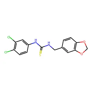 1-(1,3-benzodioxol-5-ylmethyl)-3-(3,4-dichlorophenyl)thiourea structure