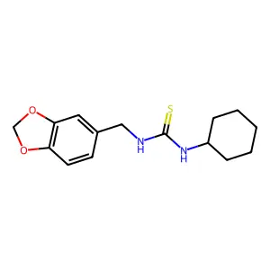 1-(1,3-benzodioxol-5-ylmethyl)-3-cyclohexylthiourea structure