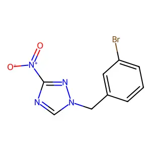 1-[(3-bromophenyl)methyl]-3-nitro-1,2,4-triazole structure