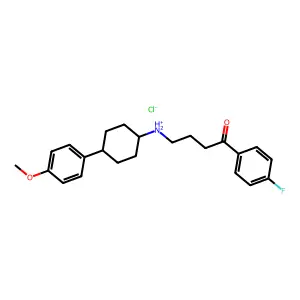 trans-4'-Fluoro-4-(4-(p-anisyl)cyclohexylamino)butyrophenone hydrochloride structure