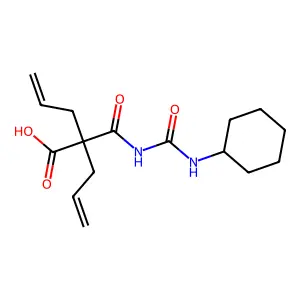 Cyclohexylureide-diallylmalonamic acid structure