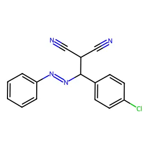 (p-Chlorobenzyl)(phenylazo)malononitrile structure