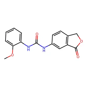 1-(2-methoxyphenyl)-3-(3-oxo-1H-2-benzofuran-5-yl)urea structure