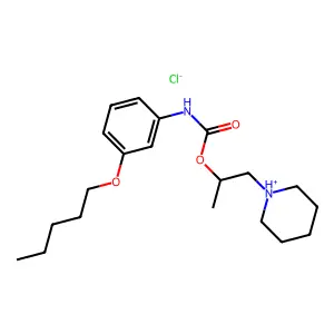 m-(Pentyloxy)carbanilic acid 1-methyl-2-piperidinoethyl ester monohydrochloride structure