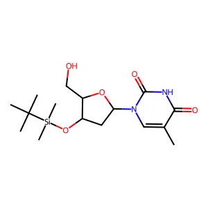 1-[(2R,4S,5R)-4-[tert-butyl(dimethyl)silyl]oxy-5-(hydroxymethyl)oxolan-2-yl]-5-methylpyrimidine-2,4-dione structure