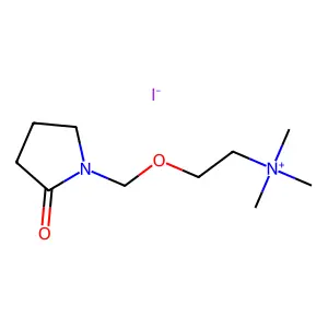 trimethyl-[2-[(2-oxopyrrolidin-1-yl)methoxy]ethyl]azanium iodide structure