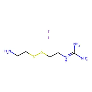 (2-((2-Aminoethyl)dithio)ethyl)guanidine dihydriodide structure