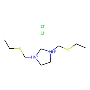 1,3-bis(ethylsulfanylmethyl)imidazolidine-1,3-diium dichloride structure