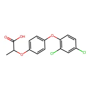 2-(4-(2,4-dichlorophenoxy)phenoxy)propionic acid structure