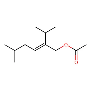 (5-methyl-2-propan-2-ylhex-2-enyl) acetate structure