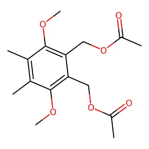 1,2-Benzenedimethanol, 3,6-dimethoxy-4,5-dimethyl-, diacetate structure