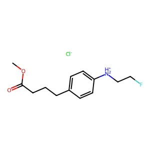 BUTYRIC ACID, 4-(p-((2-FLUOROETHYL)AMINO)PHENYL)-, METHYL ESTER, HYDROCHLORIDE structure