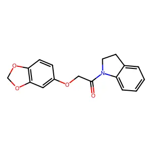1-[(1,3-benzodioxol-5-yloxy)acetyl]indoline structure