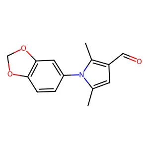 1-(1,3-benzodioxol-5-yl)-2,5-dimethylpyrrole-3-carbaldehyde structure