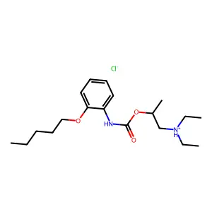 diethyl-[2-[(2-pentoxyphenyl)carbamoyloxy]propyl]azanium chloride structure