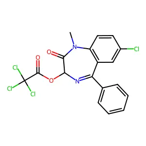 (7-chloro-1-methyl-2-oxo-5-phenyl-3H-1,4-benzodiazepin-3-yl) 2,2,2-trichloroacetate structure