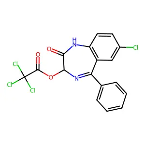 (7-chloro-2-oxo-5-phenyl-1,3-dihydro-1,4-benzodiazepin-3-yl) 2,2,2-trichloroacetate structure