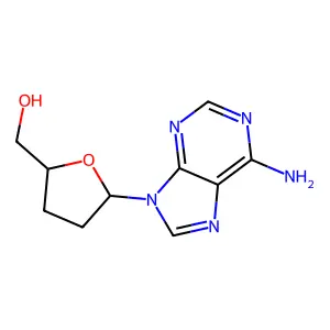 2',3'-Dideoxyadenosine structure