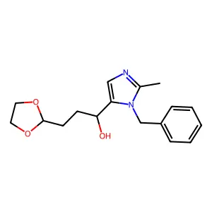 1-(3-benzyl-2-methylimidazol-4-yl)-3-(1,3-dioxolan-2-yl)propan-1-ol structure