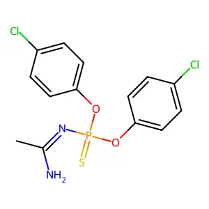 N'-bis(4-chlorophenoxy)phosphinothioylethanimidamide structure