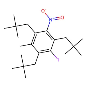 1,3,5-tris(2,2-dimethylpropyl)-2-iodo-4-methyl-6-nitrobenzene structure