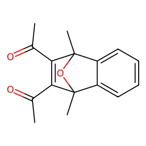1-(10-acetyl-1,8-dimethyl-11-oxatricyclo[6.2.1.02,7]undeca-2,4,6,9-tetraen-9-yl)ethanone structure