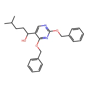 1-[2,4-bis(phenylmethoxy)pyrimidin-5-yl]-4-methylpentan-1-ol structure