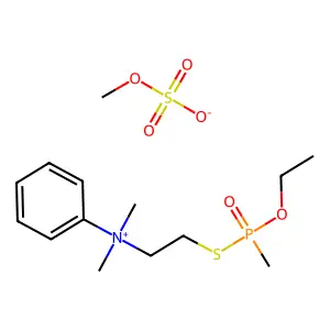 2-[ethoxy(methyl)phosphoryl]sulfanylethyl-dimethyl-phenylazaniummethyl sulfate structure