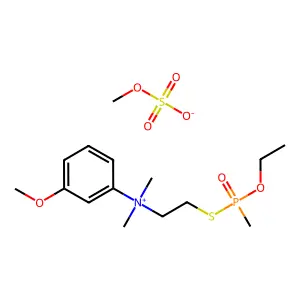 Dimethyl(2-((ethoxymethylphosphinyl)thio)ethyl)-m-methoxyphenylammonium methyl sulfate structure