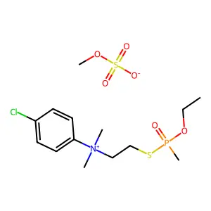 (4-chlorophenyl)-[2-[ethoxy(methyl)phosphoryl]sulfanylethyl]-dimethylazaniummethyl sulfate structure
