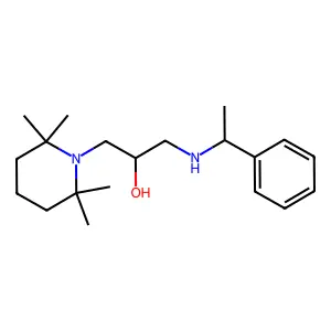 1-(1-phenylethylamino)-3-(2,2,6,6-tetramethylpiperidin-1-yl)propan-2-ol structure