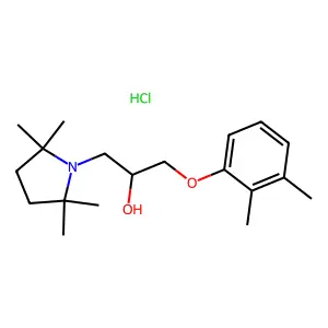 1-(2,3-dimethylphenoxy)-3-(2,2,5,5-tetramethylpyrrolidin-1-yl)propan-2-ol;hydrochloride structure