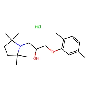 1-(2,5-dimethylphenoxy)-3-(2,2,5,5-tetramethylpyrrolidin-1-yl)propan-2-ol;hydrochloride structure
