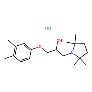 1-(3,4-dimethylphenoxy)-3-(2,2,5,5-tetramethylpyrrolidin-1-yl)propan-2-ol;hydrochloride structure